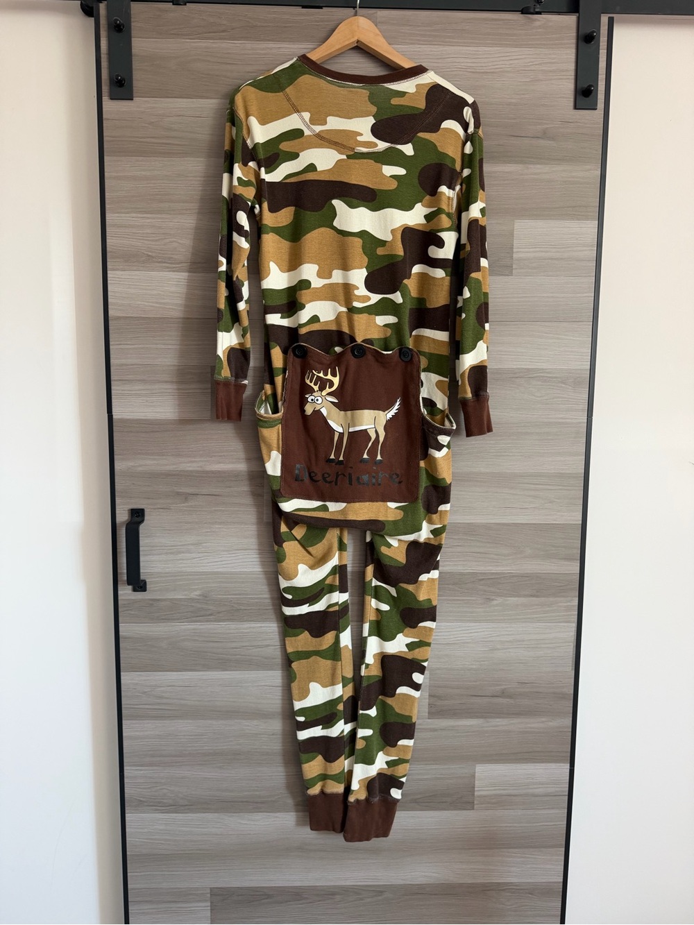 Lazy One Deeriaire Camouflage Flapjack Onesie Pajamas Size Small Unisex